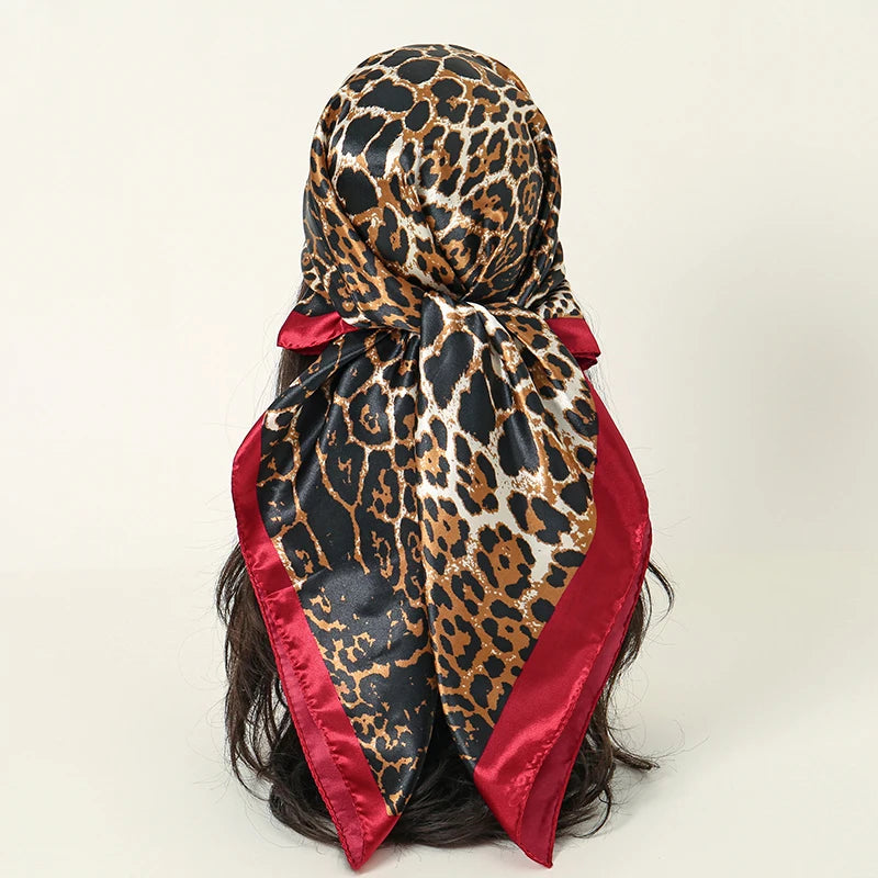 Satin Square Hijab Elegant Silk Neckerchief