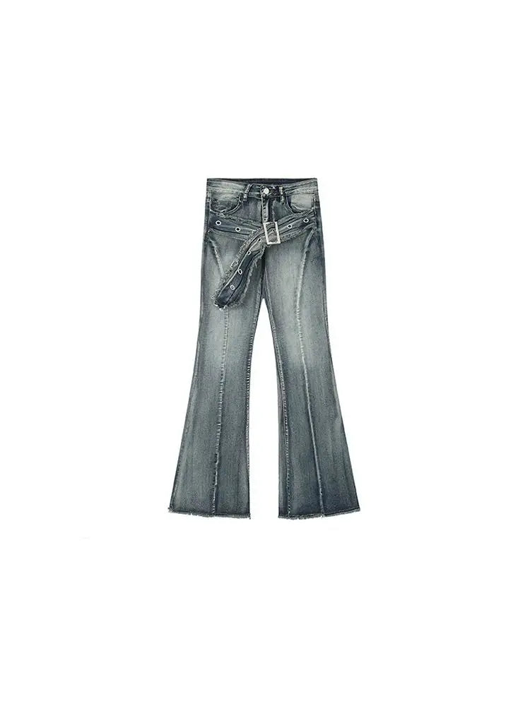 Y2K Black Micro Flared Jeans Women