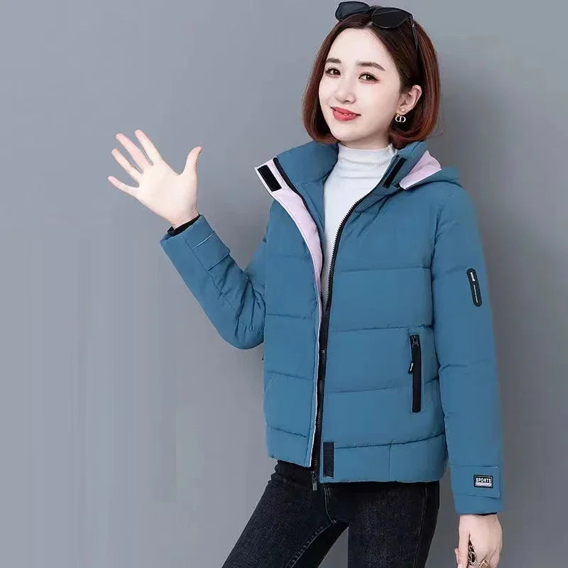 Thick Fleece Puffer Hooded Jacket Women