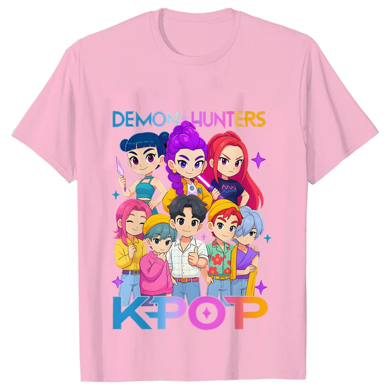 Kpop Oversized Demon Hunter Graphic T-Shirt Women