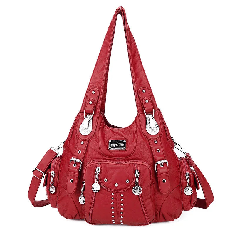 Angelkiss PU Leather Satchel Handbag