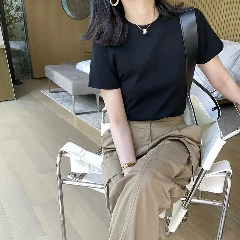 100% Cotton Summer Short Sleeve T-Shirt Women