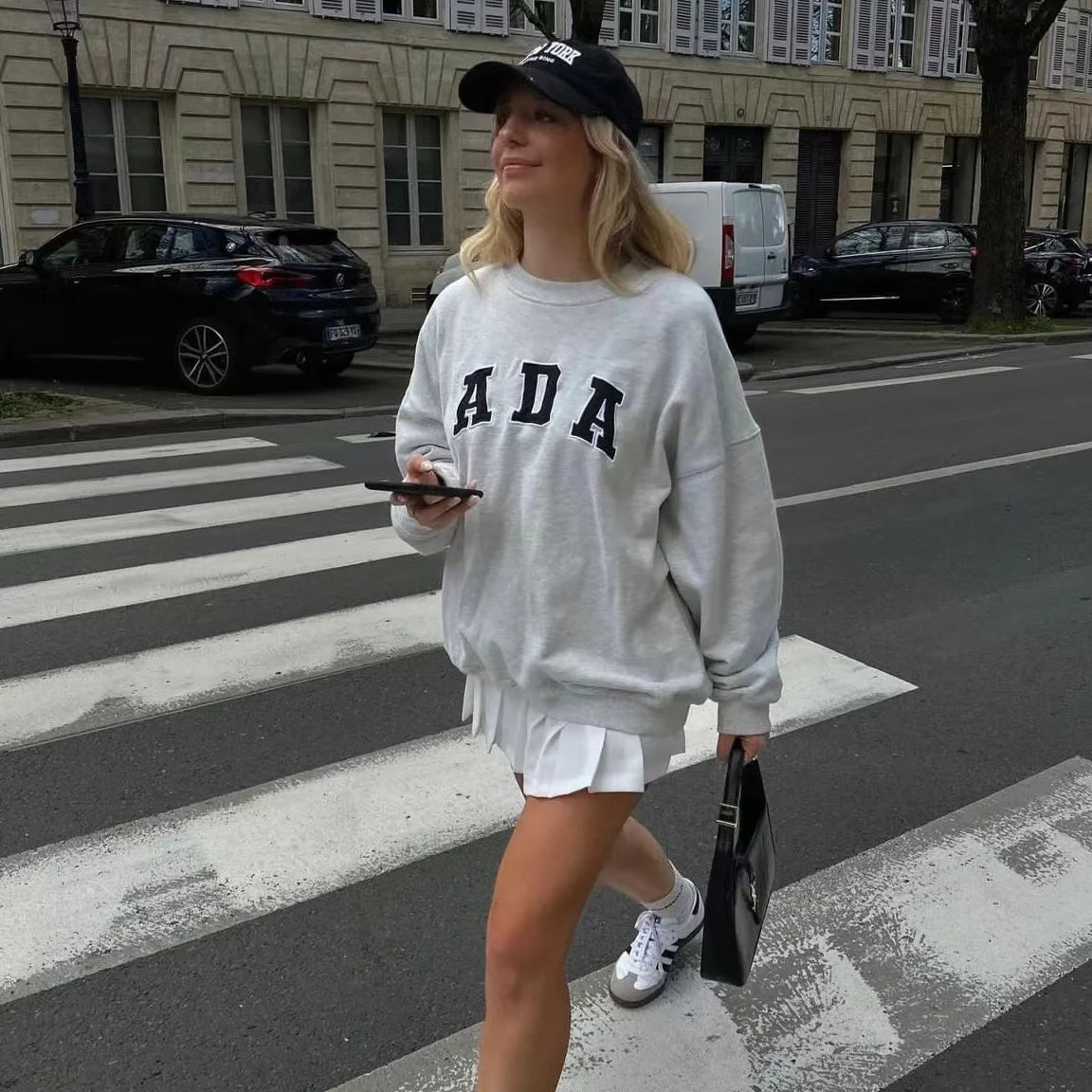 Loose Fit Round Neck Sweatshirt Women