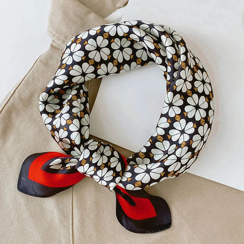 100% Silk Printed Neck Hair Scarf