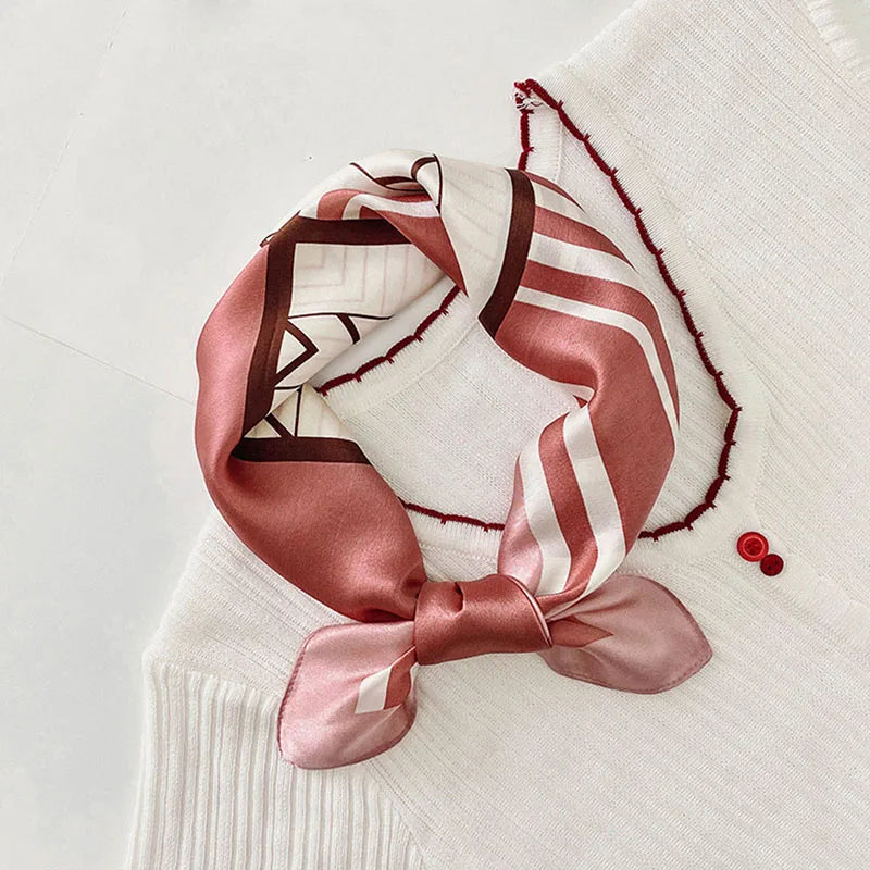 100% Silk Printed Neck Hair Scarf