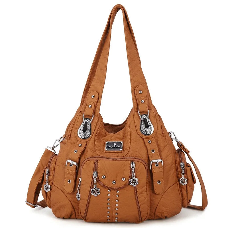 Angelkiss PU Leather Satchel Handbag