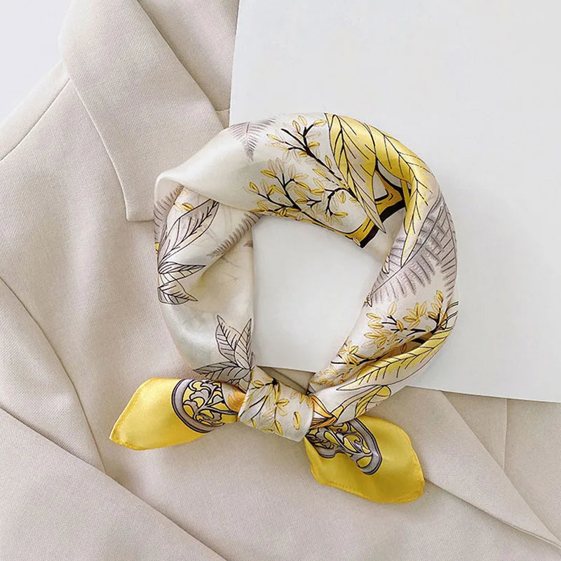 100% Silk Printed Neck Hair Scarf