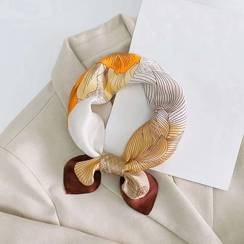 100% Silk Printed Neck Hair Scarf