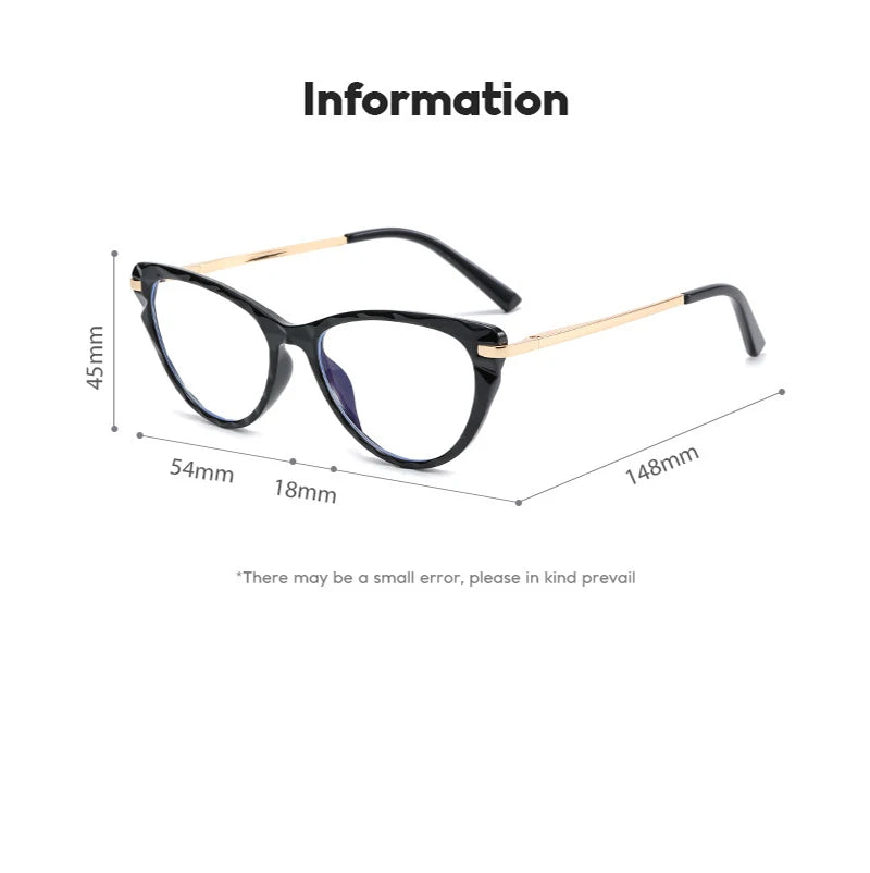 Transparent Anti Blue Light Cat Eye Glasses