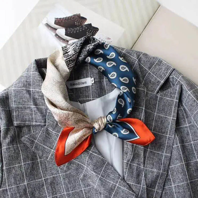 100% Silk Printed Neck Hair Scarf