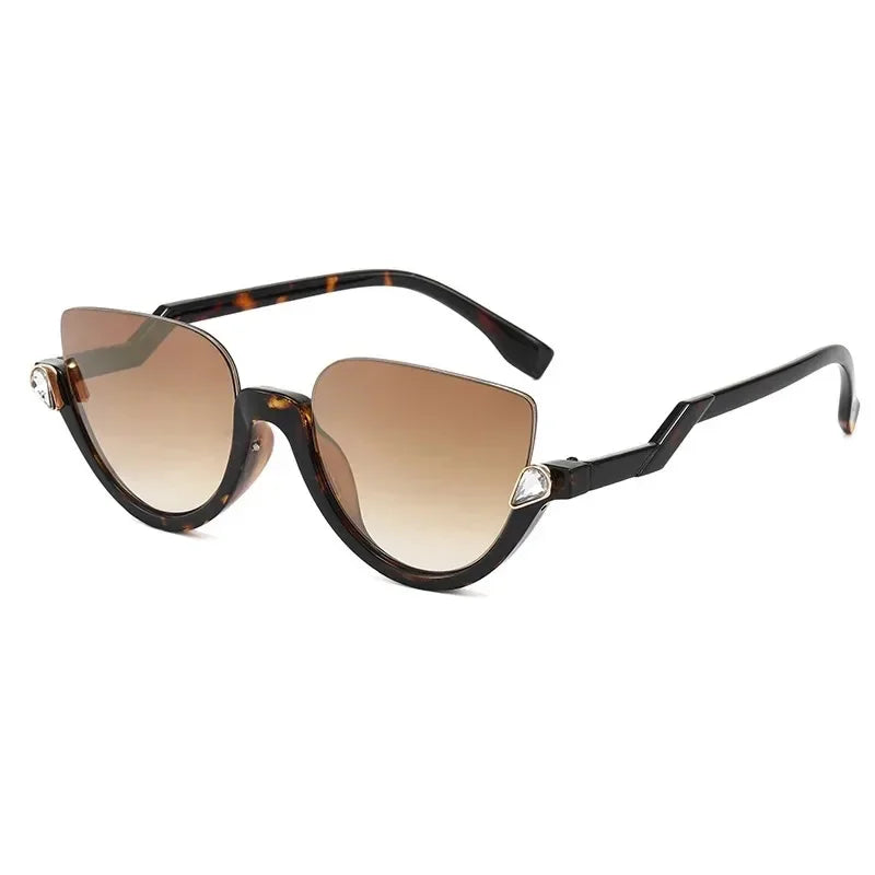 Women’s Half Frame Classic Cat Eye Sunglasses