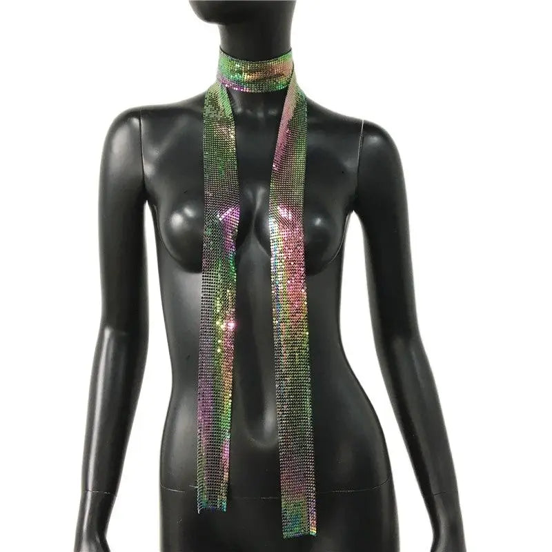 Holographic Sequined Party Scarf Women