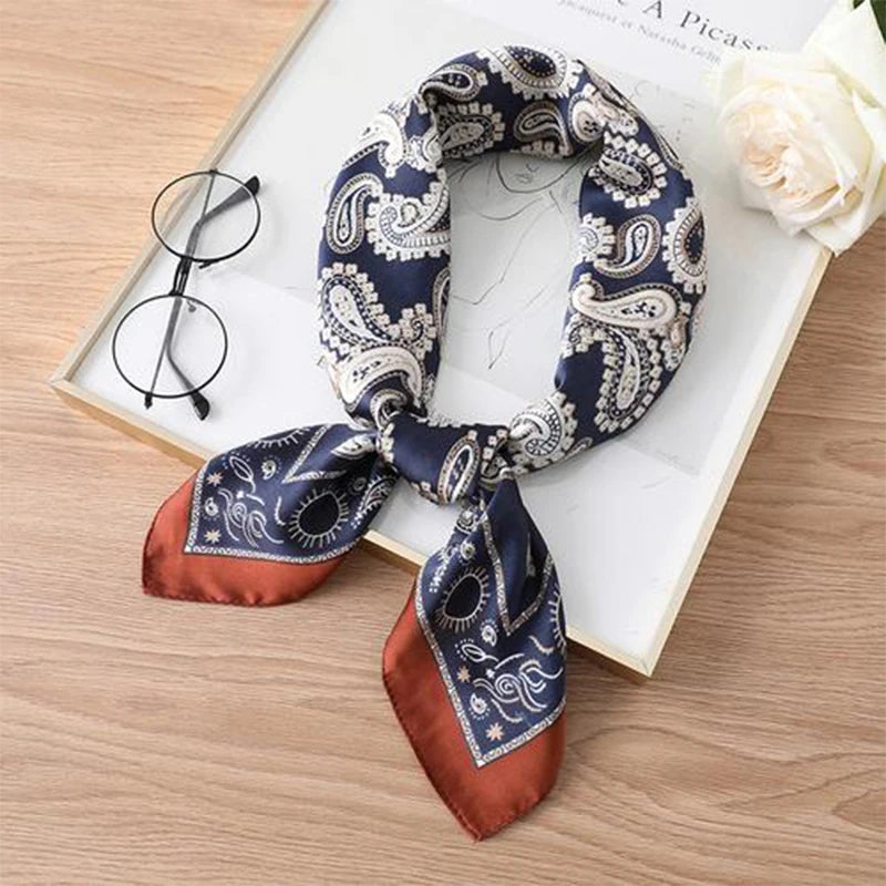 Luxury Satin Square Scarf Women