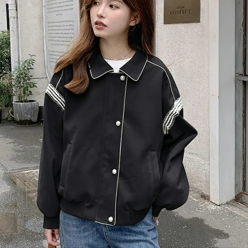 Korean Style Zip-Up Casual Jacket Women