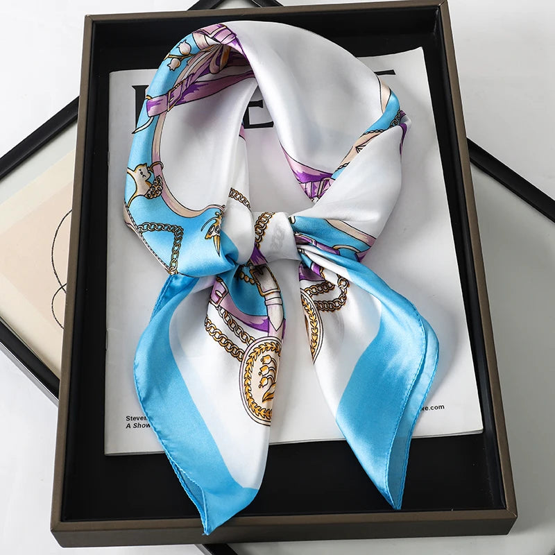 Luxury 60-Color Silk Square Scarf