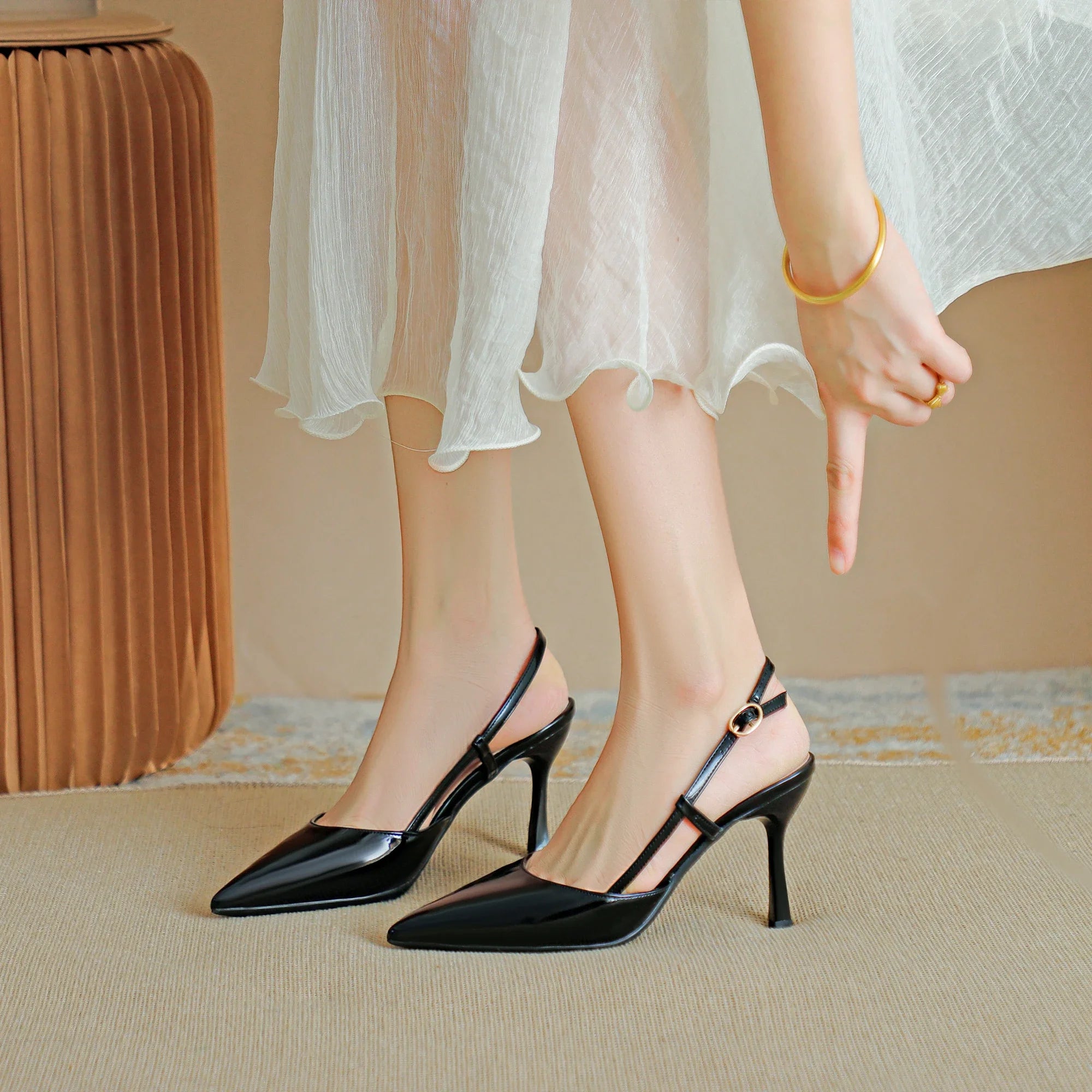 Patent Leather Pointed Toe Pumps