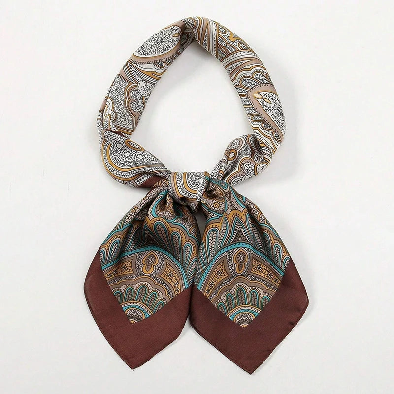 Luxury Satin Square Scarf Women
