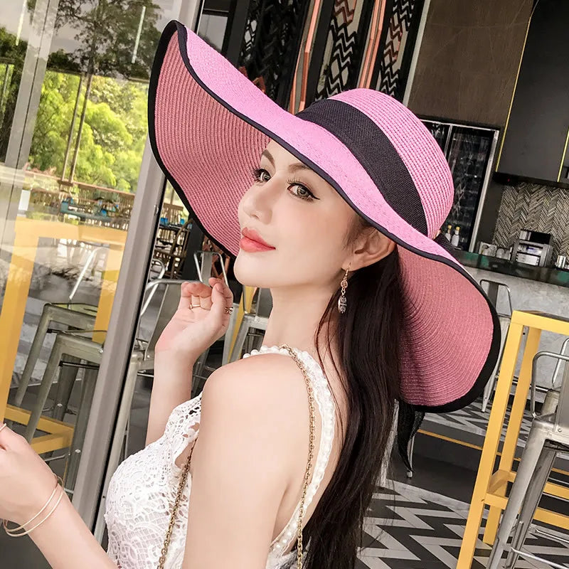Women’s UV Protection Straw Summer Visor Hat