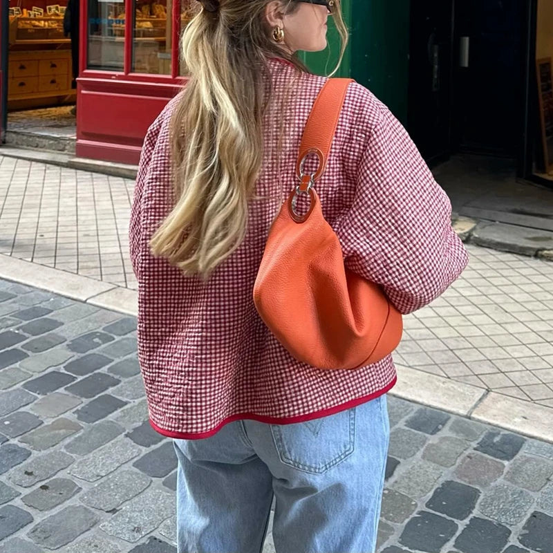 Spring Autumn Floral Print Zip Jacket Women