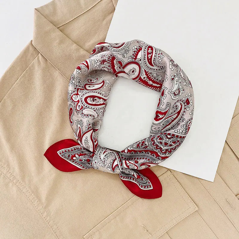 100% Silk Printed Neck Hair Scarf