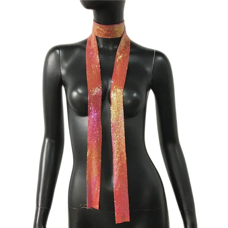 Holographic Sequined Party Scarf Women