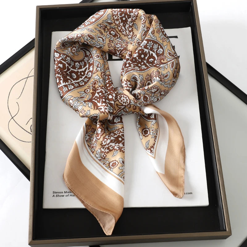Luxury 60-Color Silk Square Scarf
