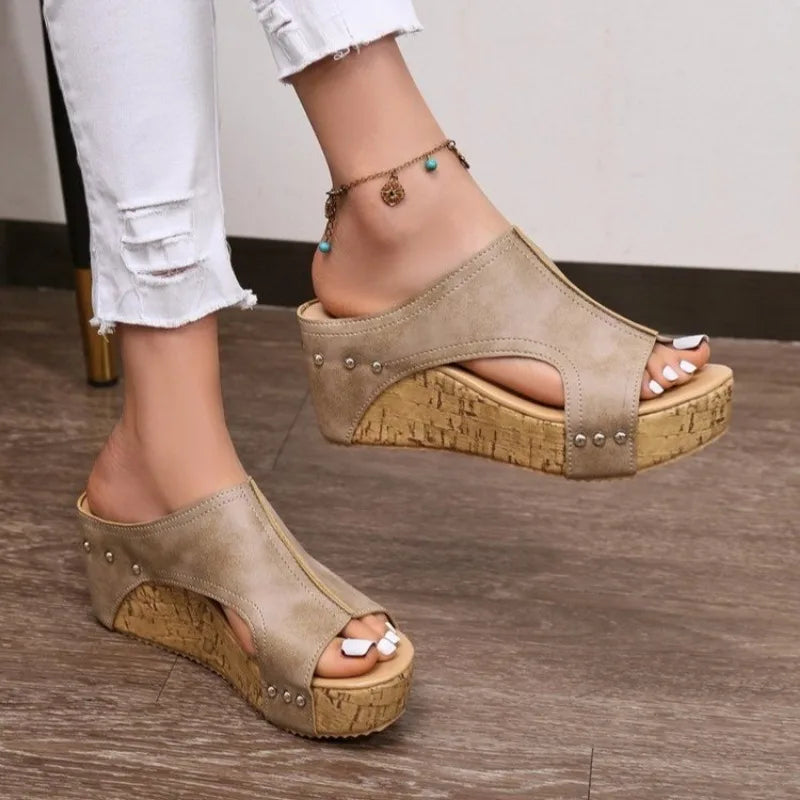 Roman Open Toe Wedge Sandals