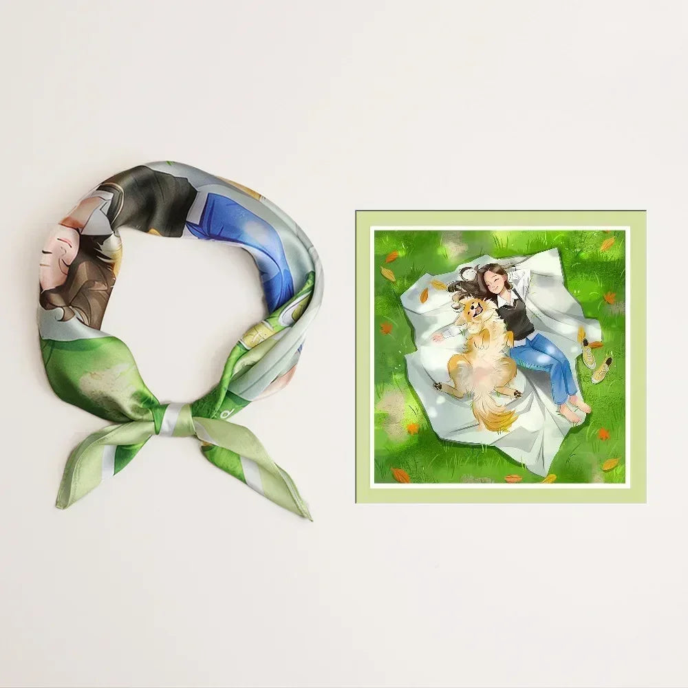 Summer Patterned Smooth Touch Silk Scarf