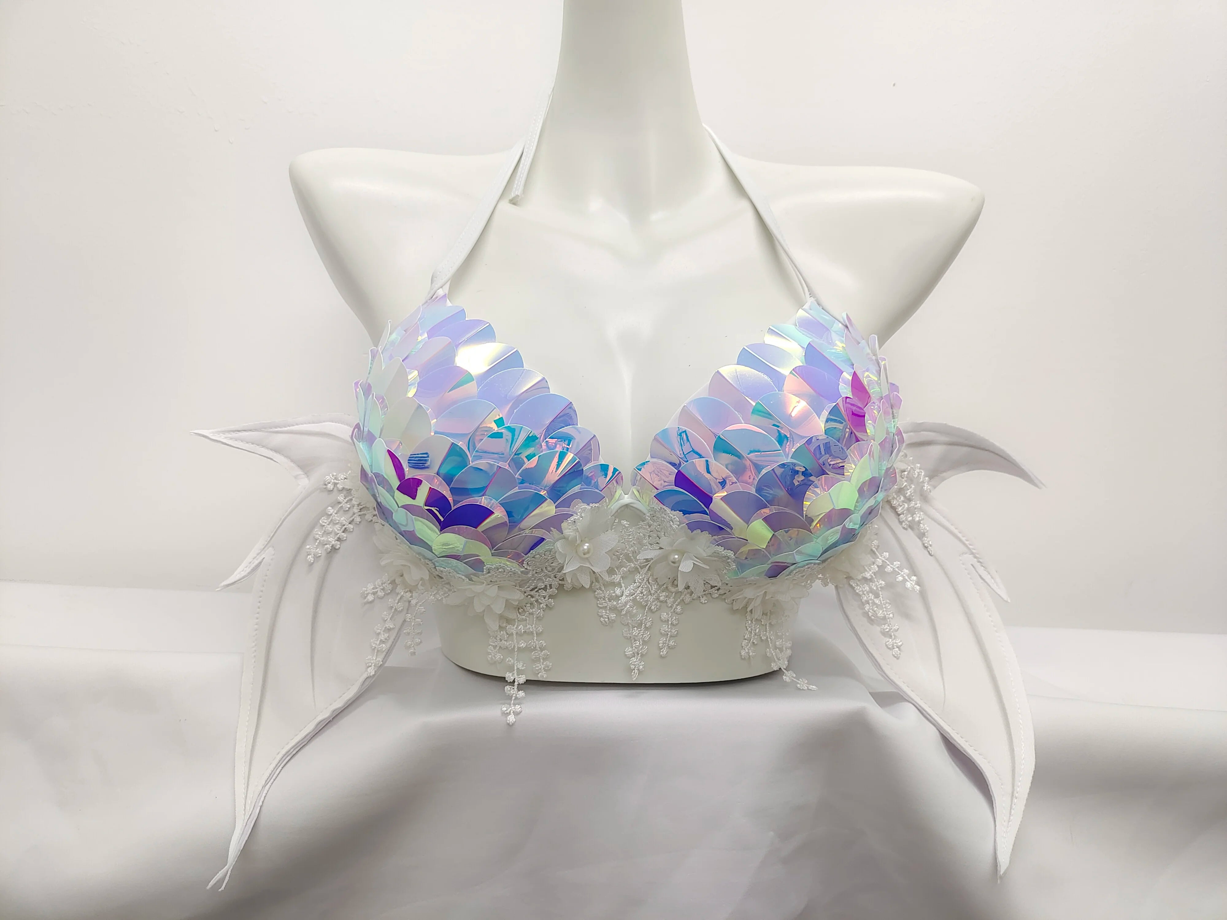 Large Cup Sequin Mermaid Bikini Top Women