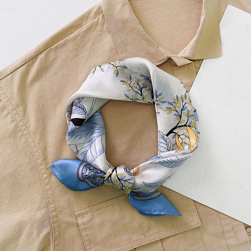 100% Silk Printed Neck Hair Scarf