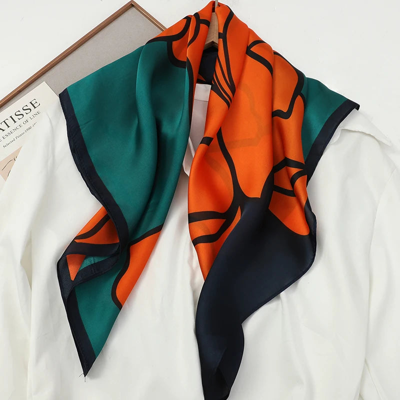 Luxury Silk Feel Square Head Scarf 70×70cm