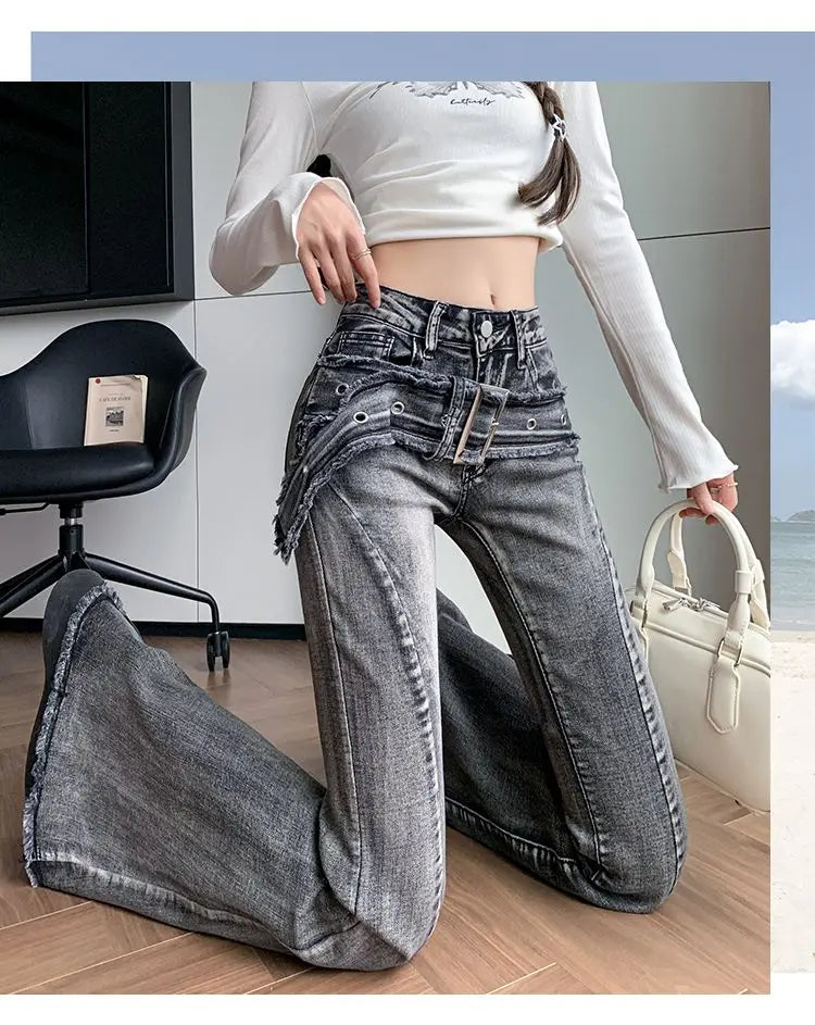 Y2K Black Micro Flared Jeans Women