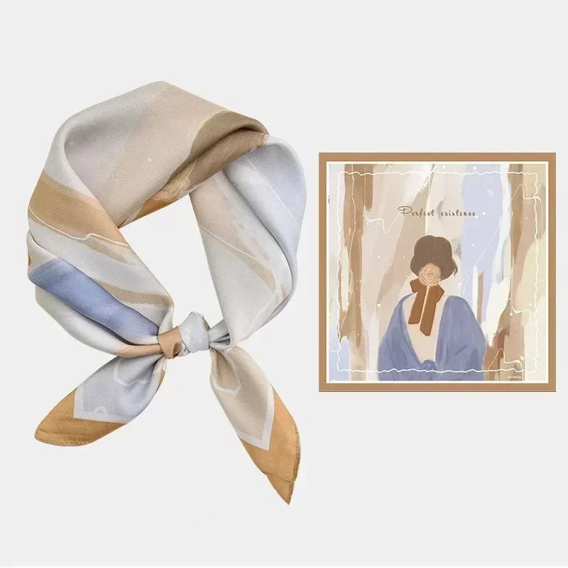 Summer Patterned Smooth Touch Silk Scarf