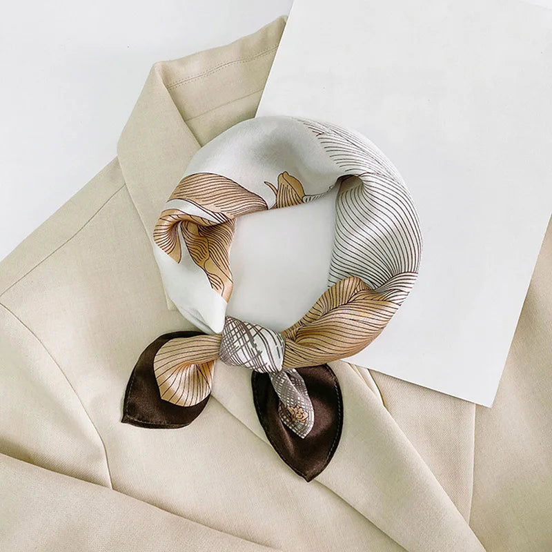 100% Silk Printed Neck Hair Scarf