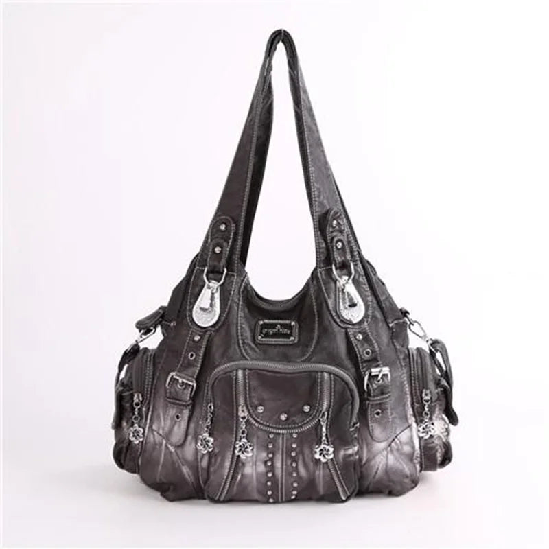 Angelkiss PU Leather Satchel Handbag