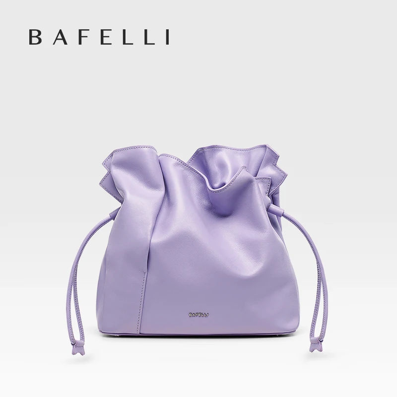 Bafelli Leather Casual Bucket Handbag