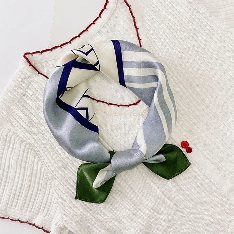 100% Silk Printed Neck Hair Scarf