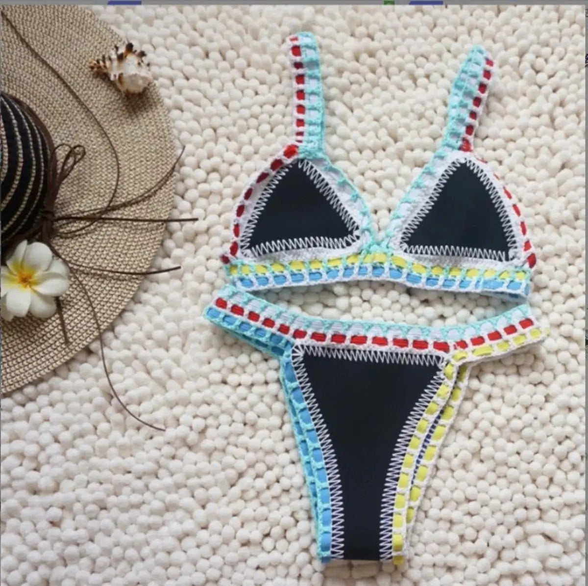 Pink Crochet Micro Bikini Set Women
