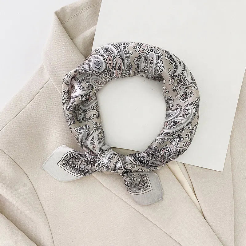 100% Silk Printed Neck Hair Scarf