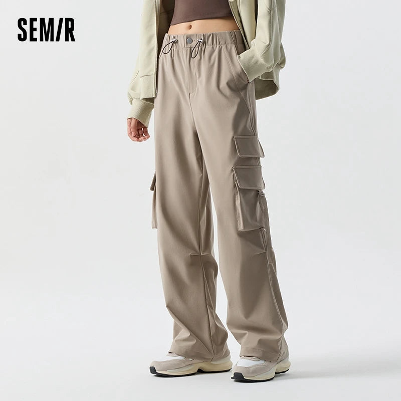 Casual Drawstring Wide-Leg Pants Women