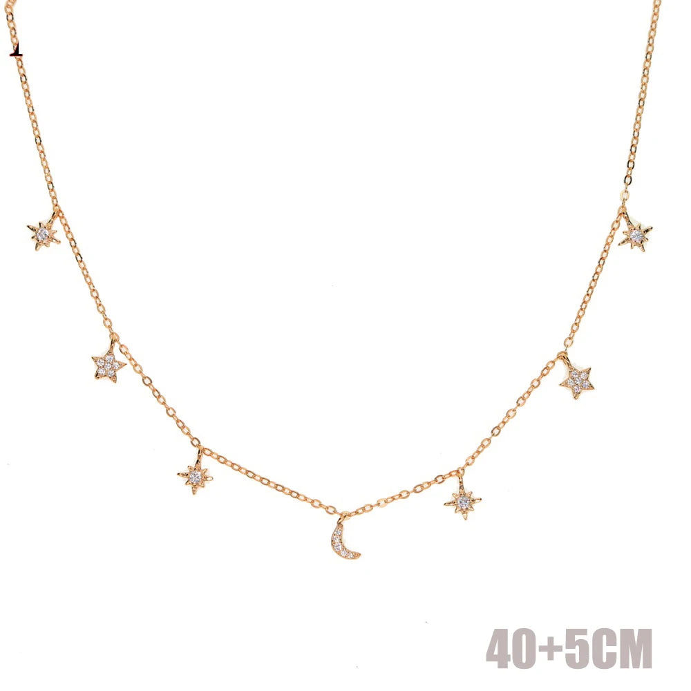 Love Moon Star Sterling Silver Necklace