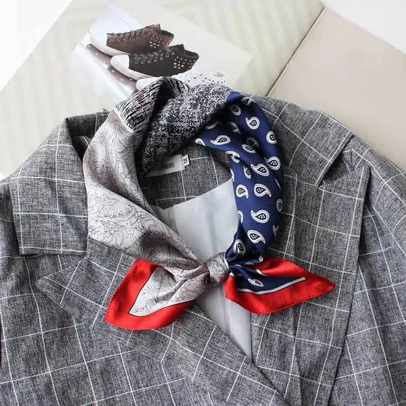 100% Silk Printed Neck Hair Scarf