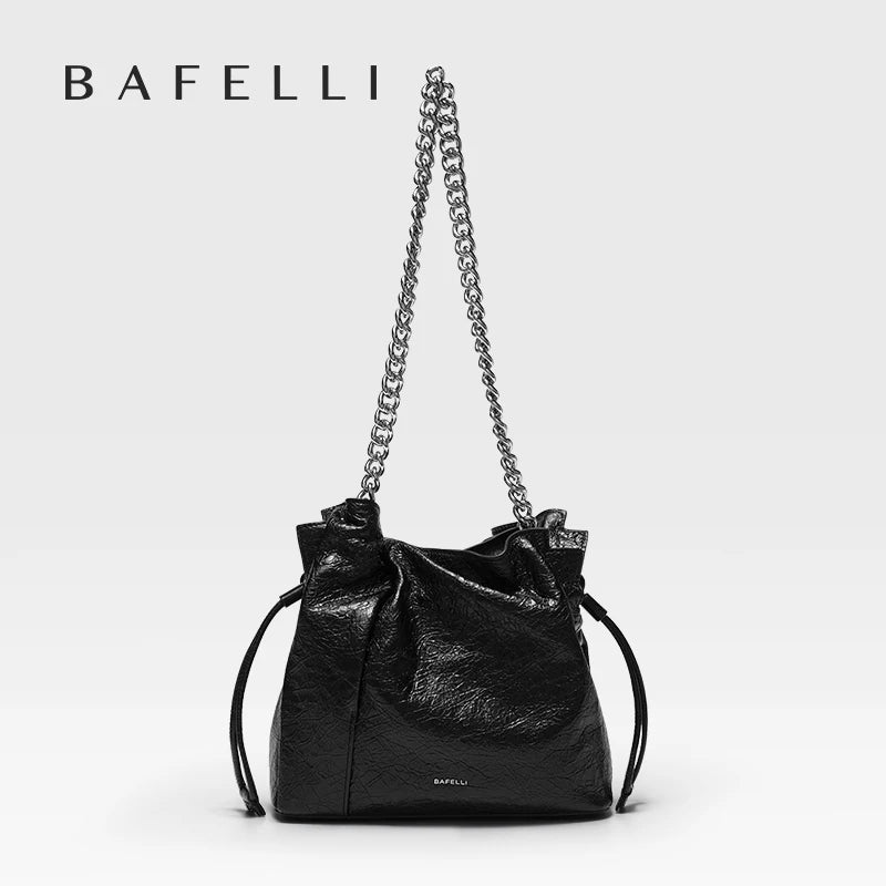 Bafelli Leather Casual Bucket Handbag