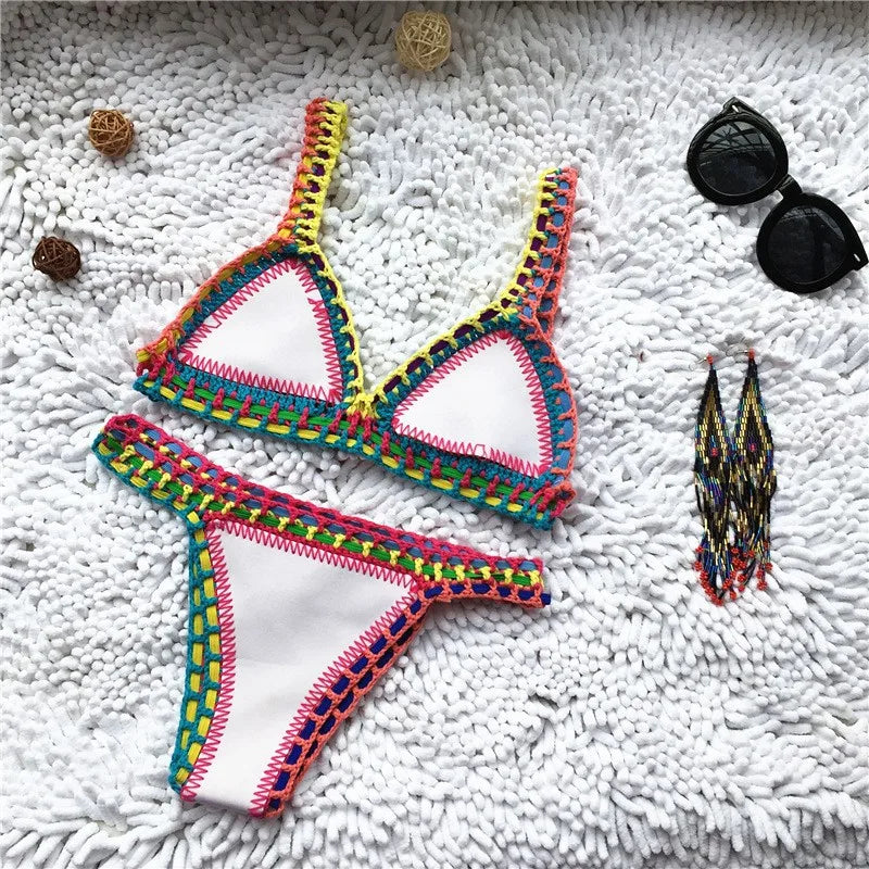 Pink Crochet Micro Bikini Set Women