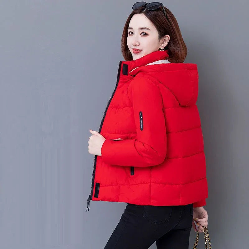 Thick Fleece Puffer Hooded Jacket Women