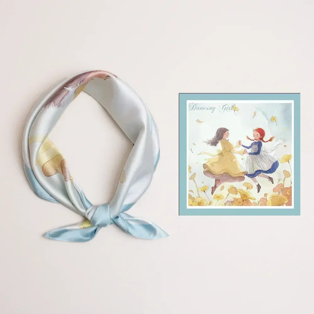 Summer Patterned Smooth Touch Silk Scarf