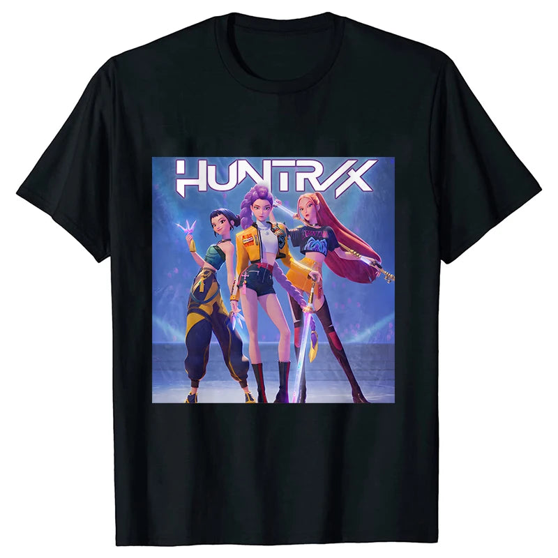 Kpop Oversized Demon Hunter Graphic T-Shirt Women