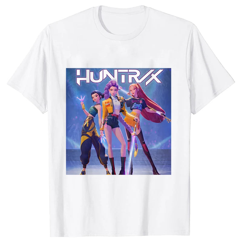 Kpop Oversized Demon Hunter Graphic T-Shirt Women