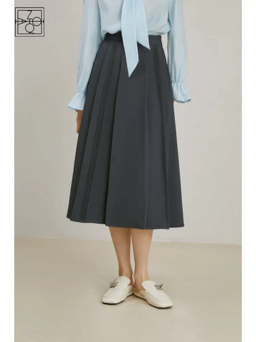 Simple Gray High Waist A-Line Skirt