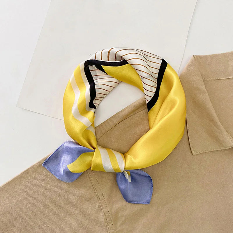 100% Silk Printed Neck Hair Scarf